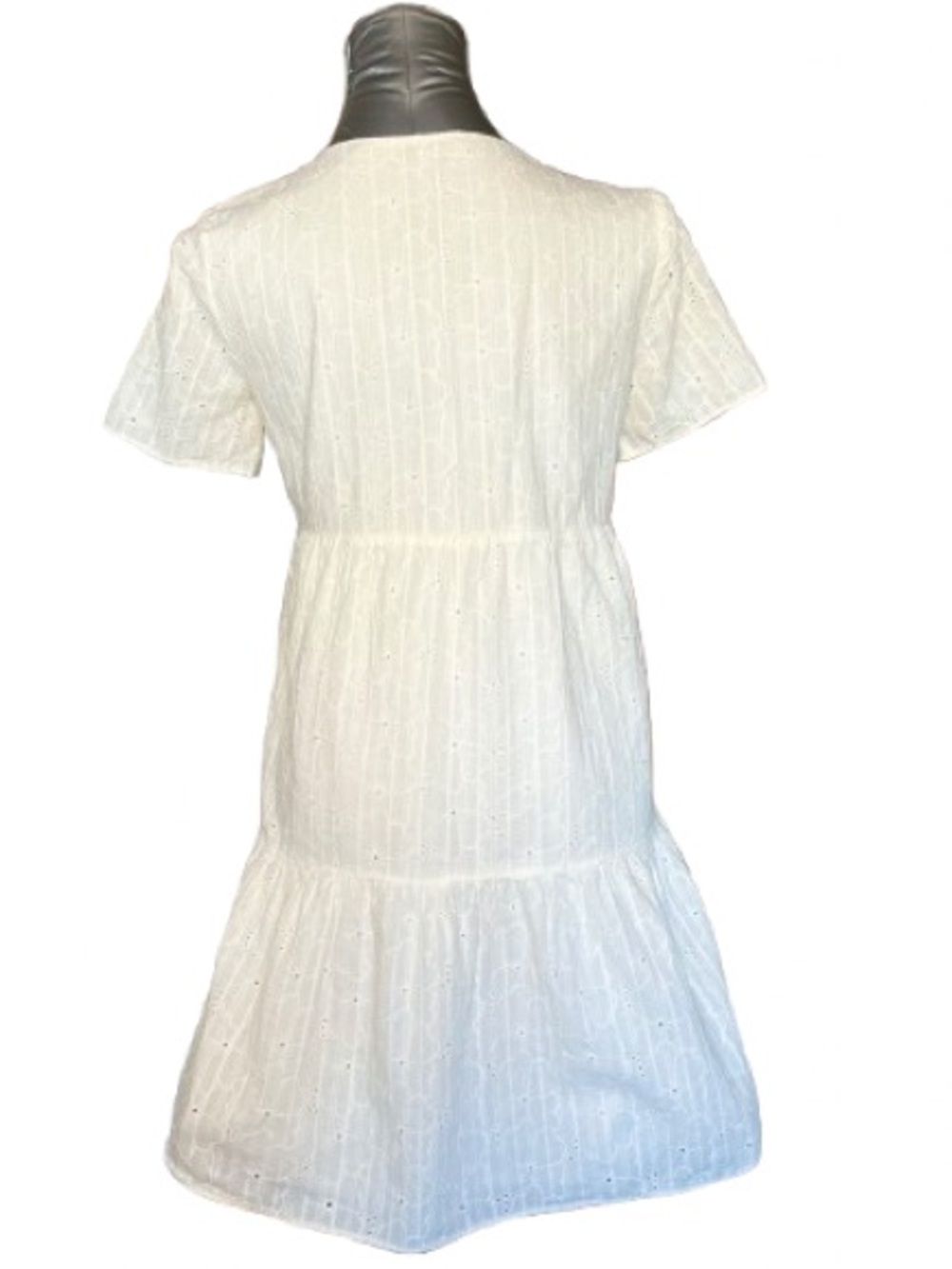 Madewell Embroidered Eyelet Button-Front Tiered Mini Dress - Picture 3 of 5